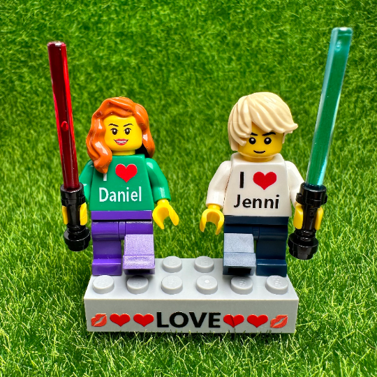 Two Personalized Mini Figures with Lightsaber